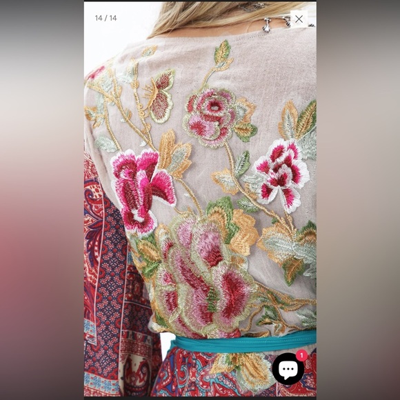 NWT Aratta Silent Journey Magical Creature Dress Sz S Embroidered Linen Coral - Picture 14 of 16